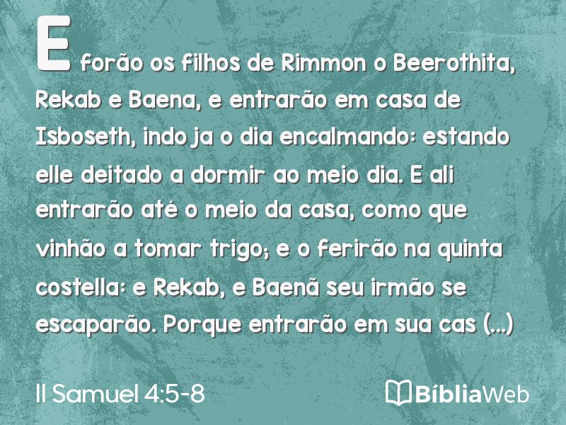 II Samuel 4:5-8 em imagem para compartilhar