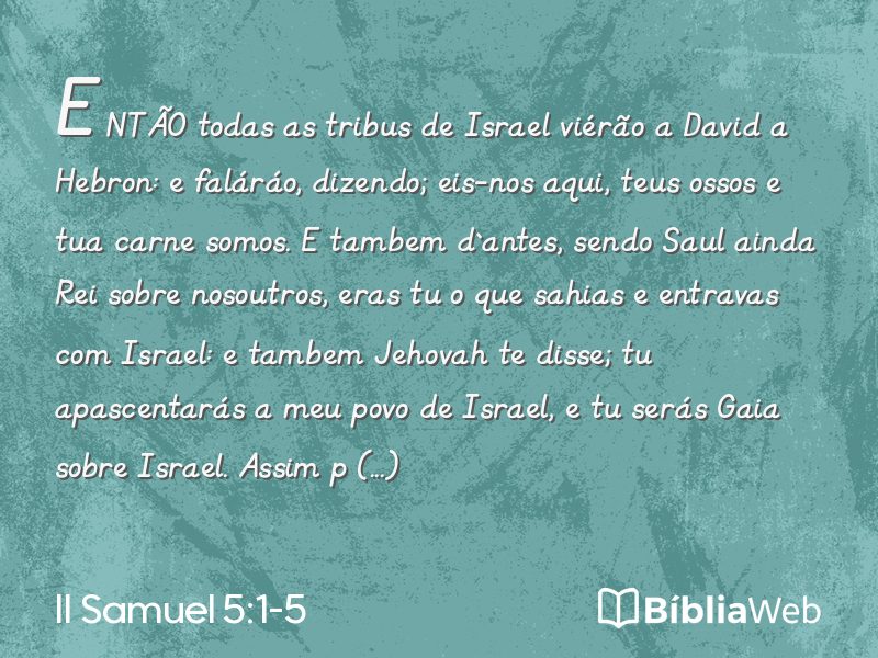 II Samuel 5:1-5 em imagem para compartilhar