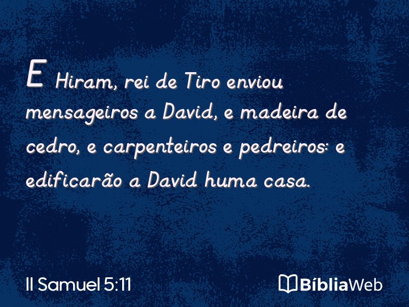 II Samuel 5:11 em imagem para compartilhar