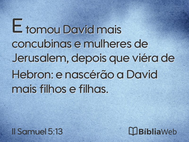 II Samuel 5:13 em imagem para compartilhar