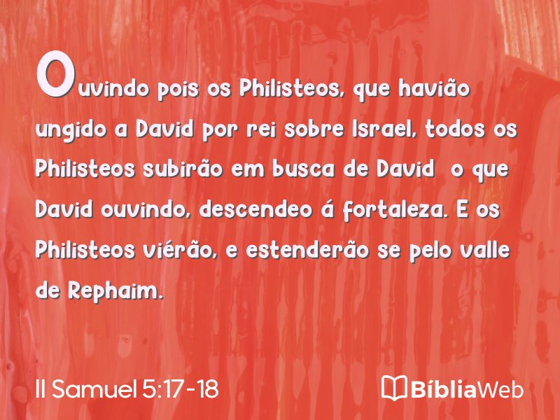 II Samuel 5:17-18 em imagem para compartilhar