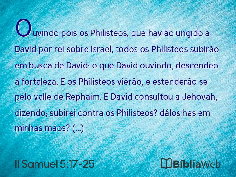 II Samuel 5:17-25 em imagem para compartilhar