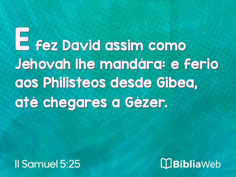 II Samuel 5:25 em imagem para compartilhar