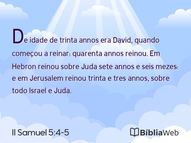 II Samuel 5:4-5 em imagem para compartilhar