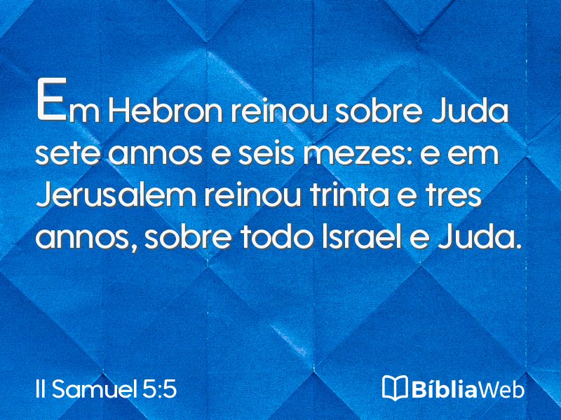 II Samuel 5:5 em imagem para compartilhar