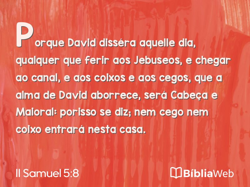 II Samuel 5:8 em imagem para compartilhar