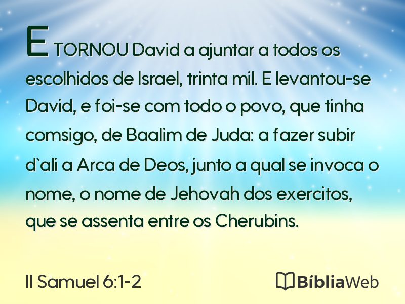 II Samuel 6:1-2 em imagem para compartilhar