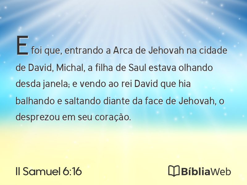 II Samuel 6:16 em imagem para compartilhar