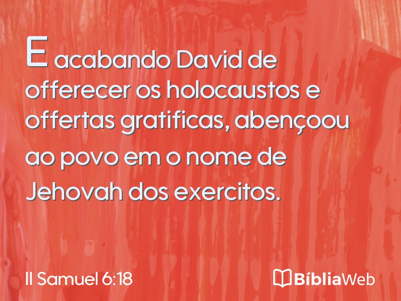 II Samuel 6:18 em imagem para compartilhar