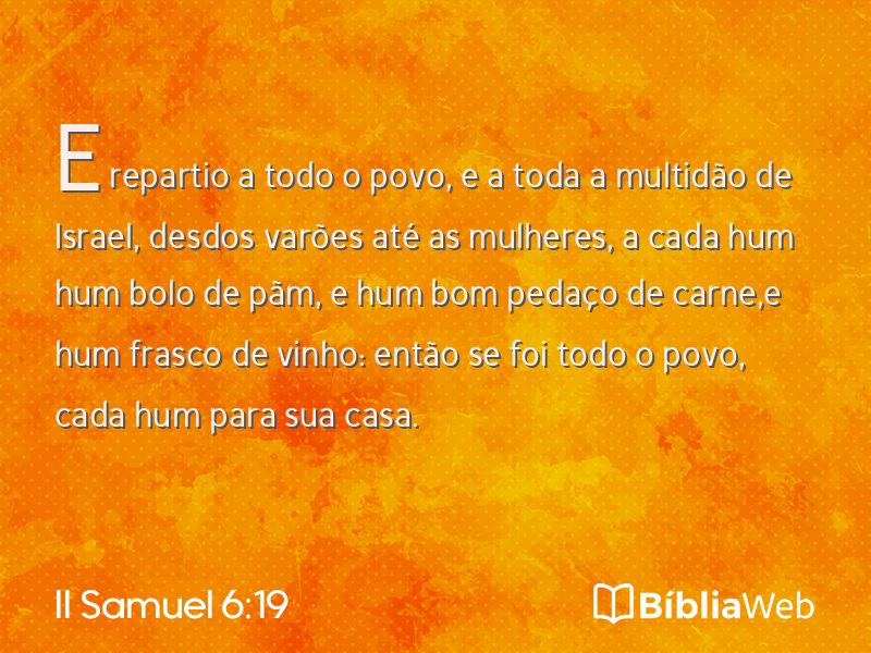 II Samuel 6:19 em imagem para compartilhar