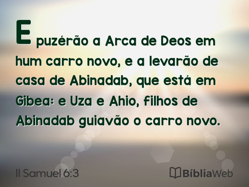 II Samuel 6:3 em imagem para compartilhar
