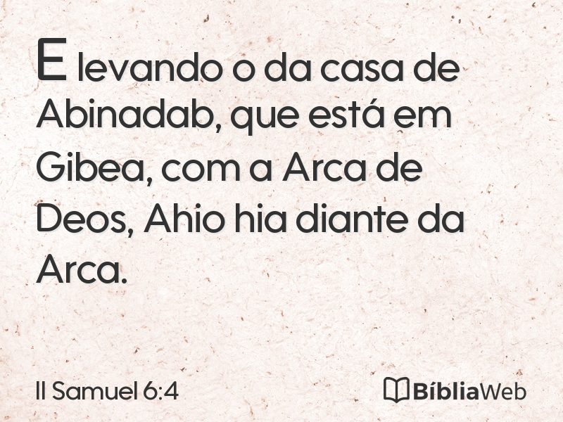 II Samuel 6:4 em imagem para compartilhar