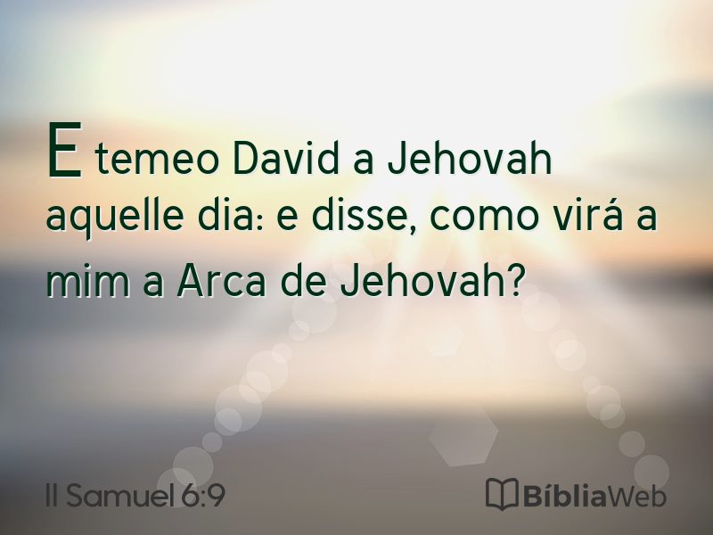 II Samuel 6:9 em imagem para compartilhar