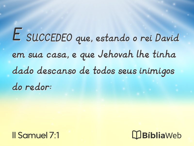 II Samuel 7:1 em imagem para compartilhar