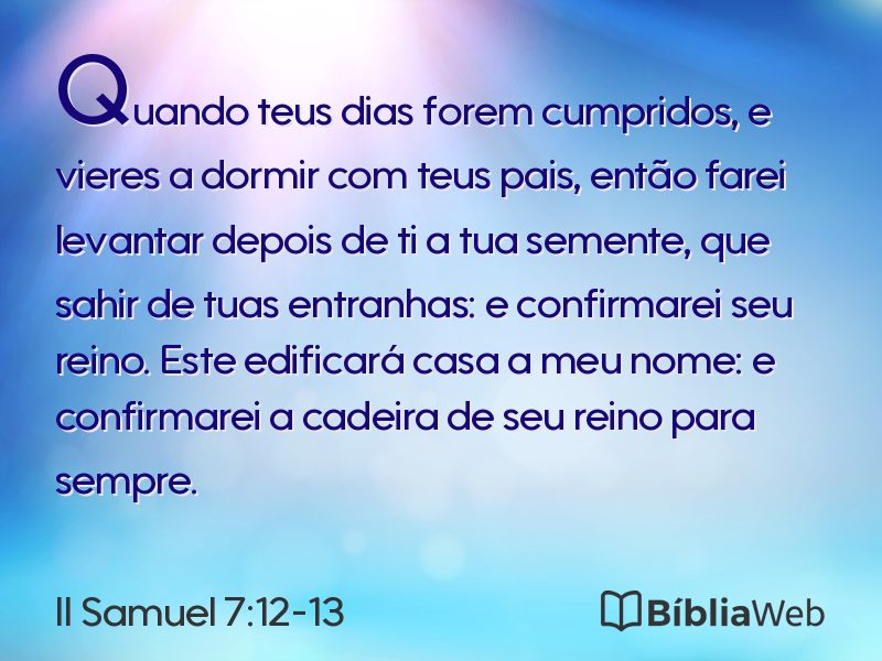 II Samuel 7:12-13 em imagem para compartilhar