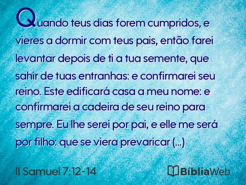 II Samuel 7:12-14 em imagem para compartilhar