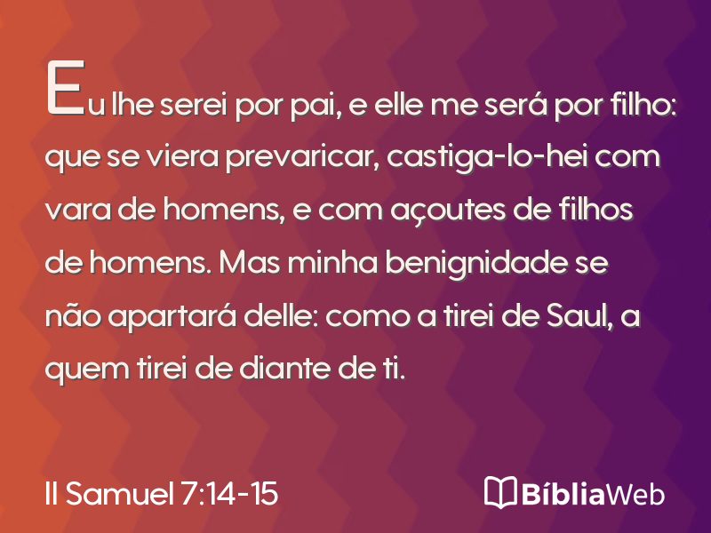 II Samuel 7:14-15 em imagem para compartilhar