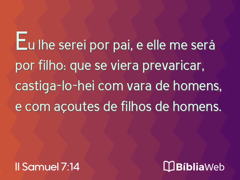 II Samuel 7:14 em imagem para compartilhar