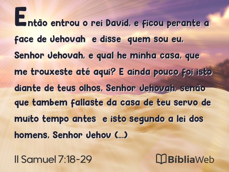 II Samuel 7:18-29 em imagem para compartilhar