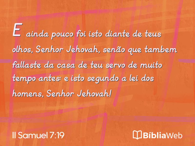 II Samuel 7:19 em imagem para compartilhar