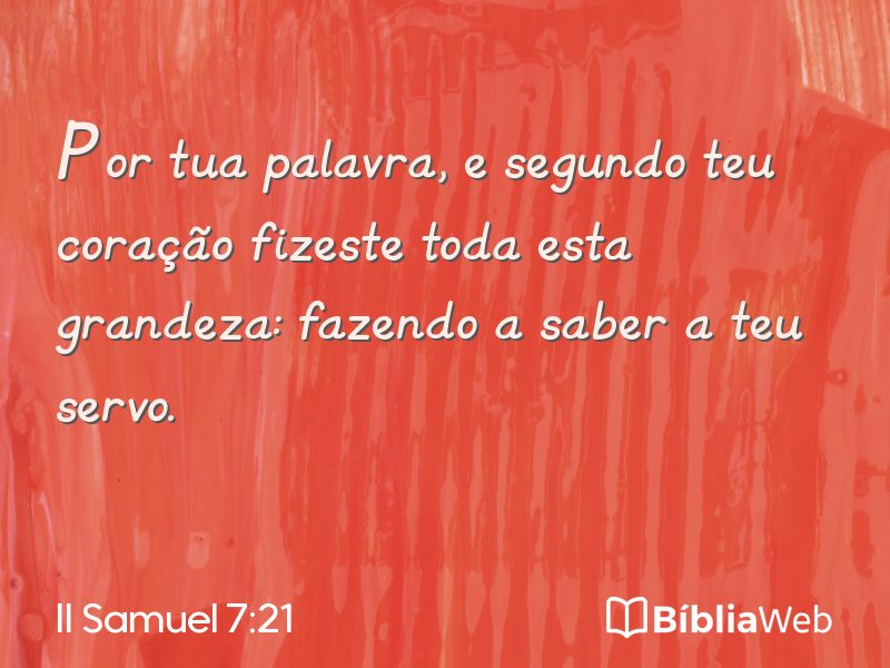 II Samuel 7:21 em imagem para compartilhar