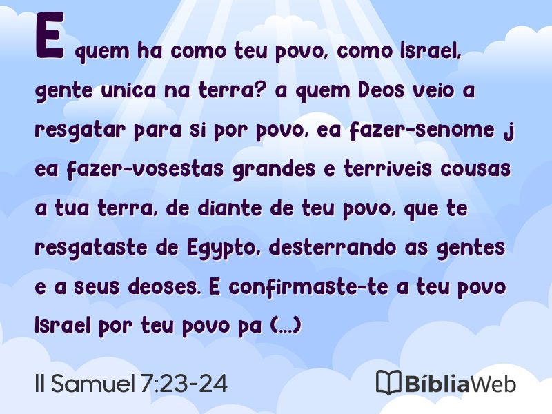 II Samuel 7:23-24 em imagem para compartilhar