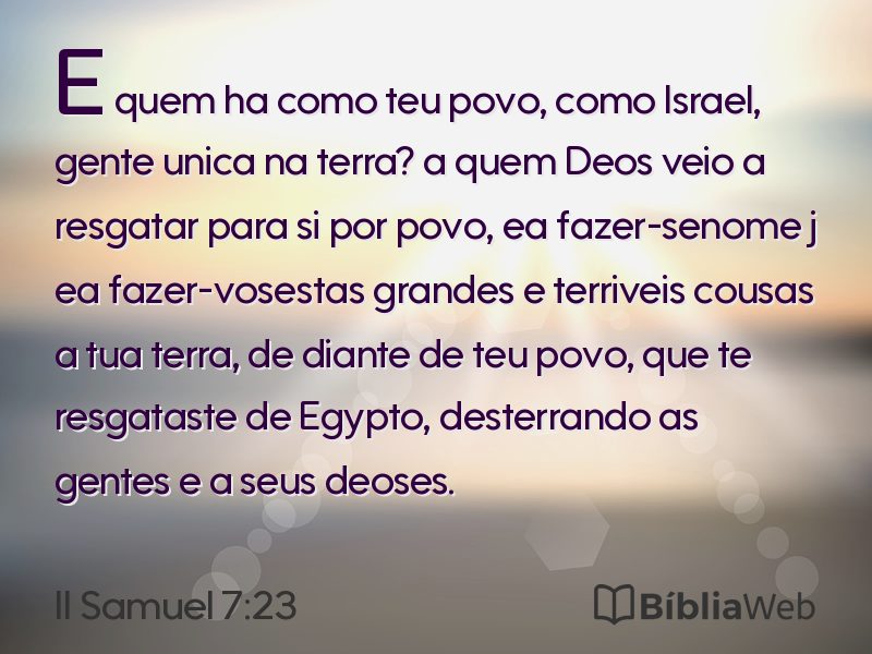 II Samuel 7:23 em imagem para compartilhar