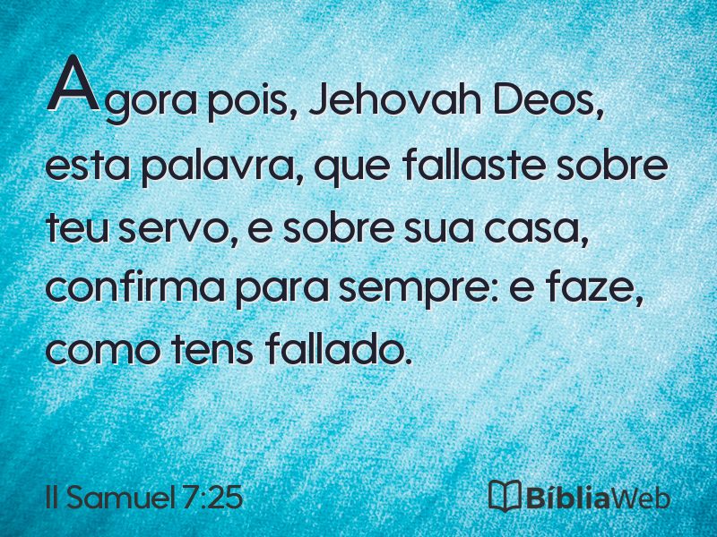 II Samuel 7:25 em imagem para compartilhar
