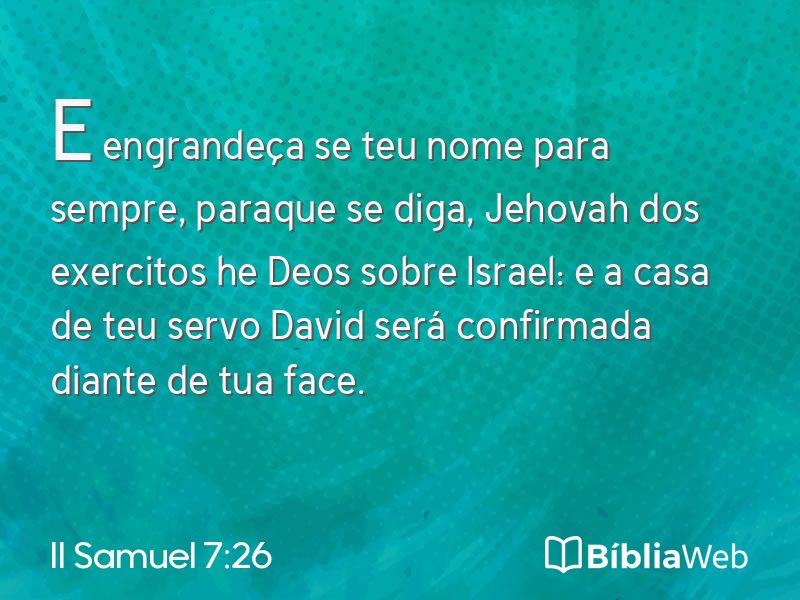 II Samuel 7:26 em imagem para compartilhar
