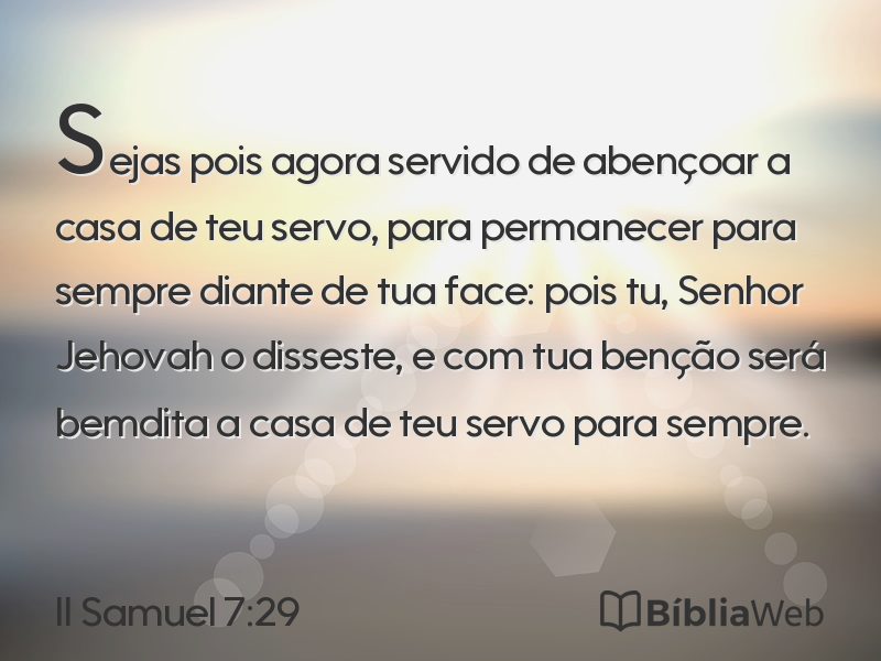 II Samuel 7:29 em imagem para compartilhar