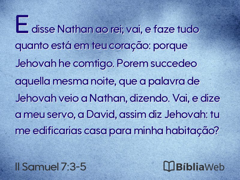 II Samuel 7:3-5 em imagem para compartilhar
