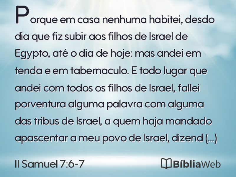 II Samuel 7:6-7 em imagem para compartilhar