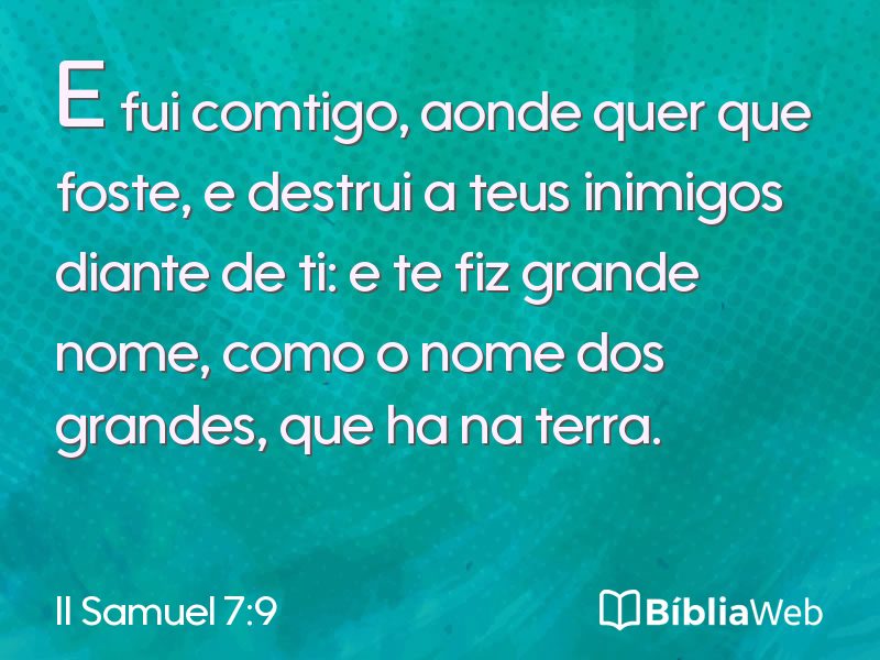 II Samuel 7:9 em imagem para compartilhar