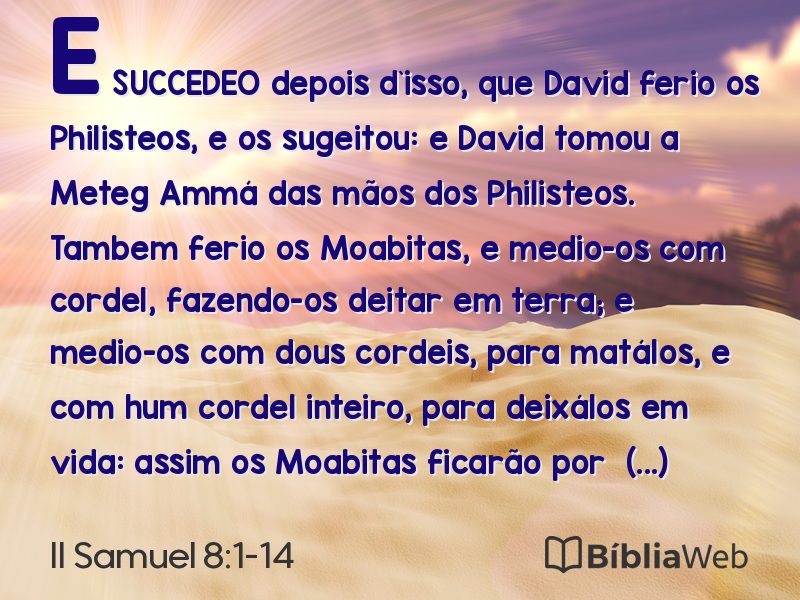 II Samuel 8:1-14 em imagem para compartilhar