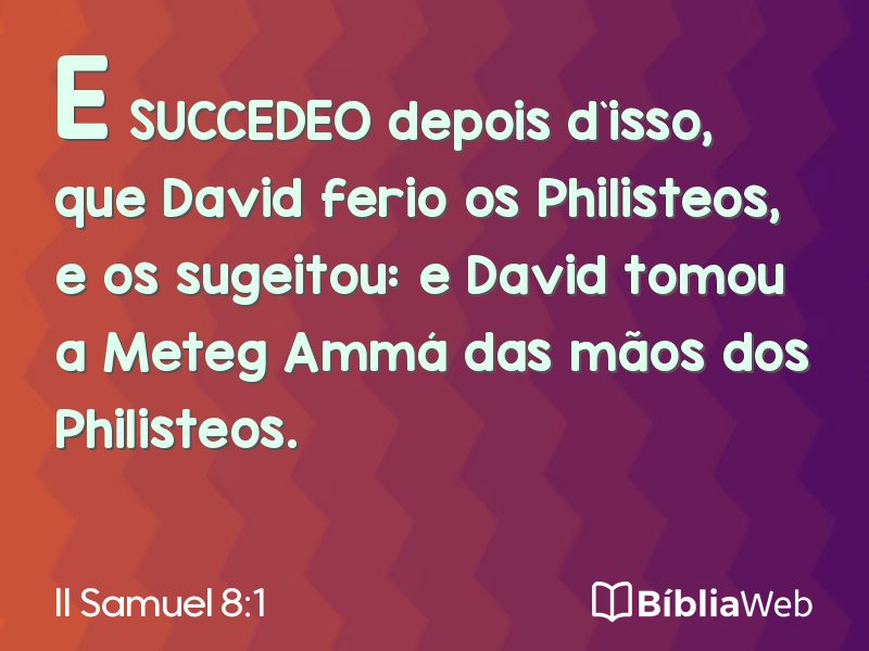 II Samuel 8:1 em imagem para compartilhar