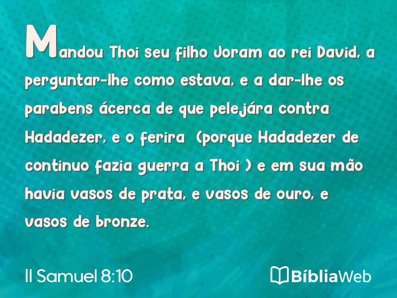 II Samuel 8:10 em imagem para compartilhar