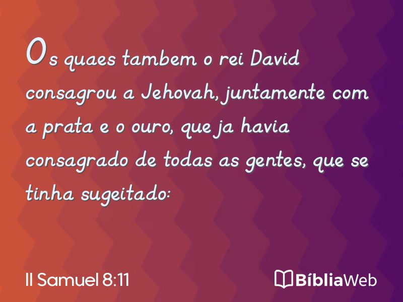 II Samuel 8:11 em imagem para compartilhar
