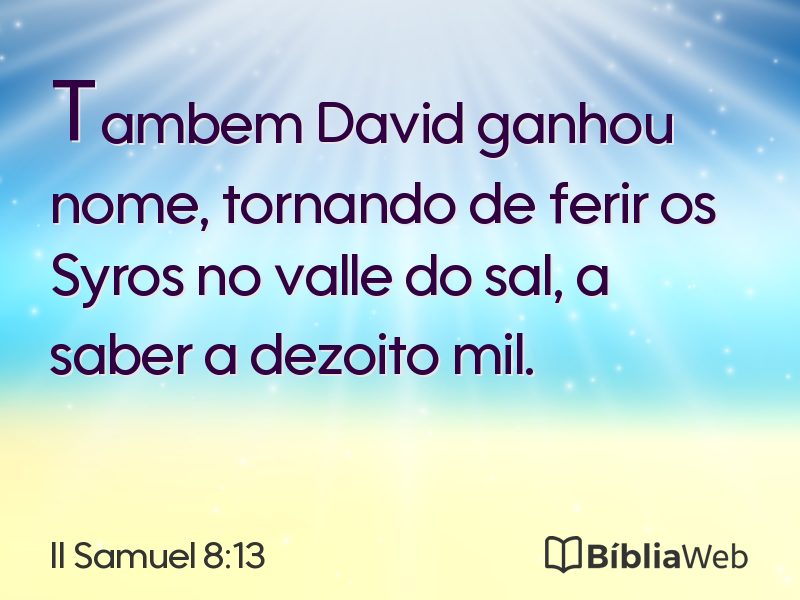 II Samuel 8:13 em imagem para compartilhar