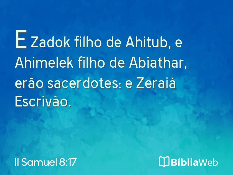 II Samuel 8:17 em imagem para compartilhar