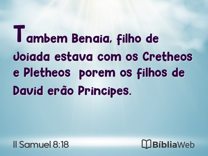 II Samuel 8:18 em imagem para compartilhar