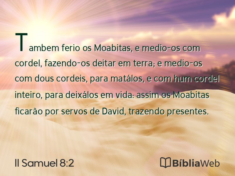 II Samuel 8:2 em imagem para compartilhar