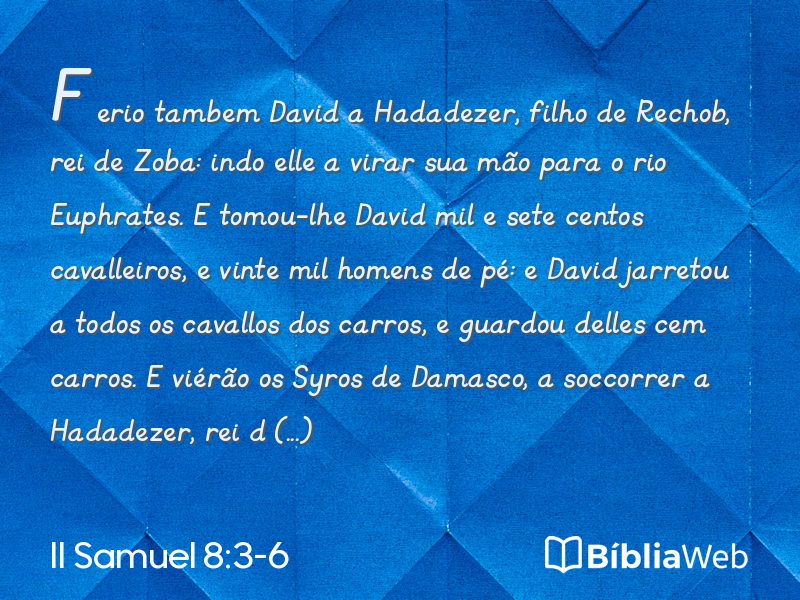 II Samuel 8:3-6 em imagem para compartilhar
