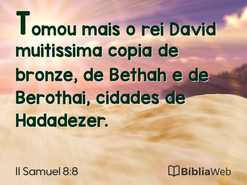 II Samuel 8:8 em imagem para compartilhar