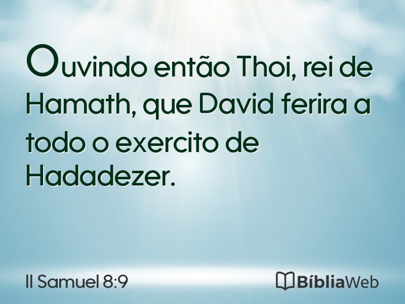 II Samuel 8:9 em imagem para compartilhar