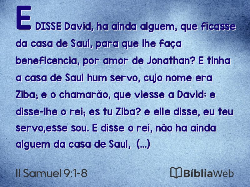 II Samuel 9:1-8 em imagem para compartilhar