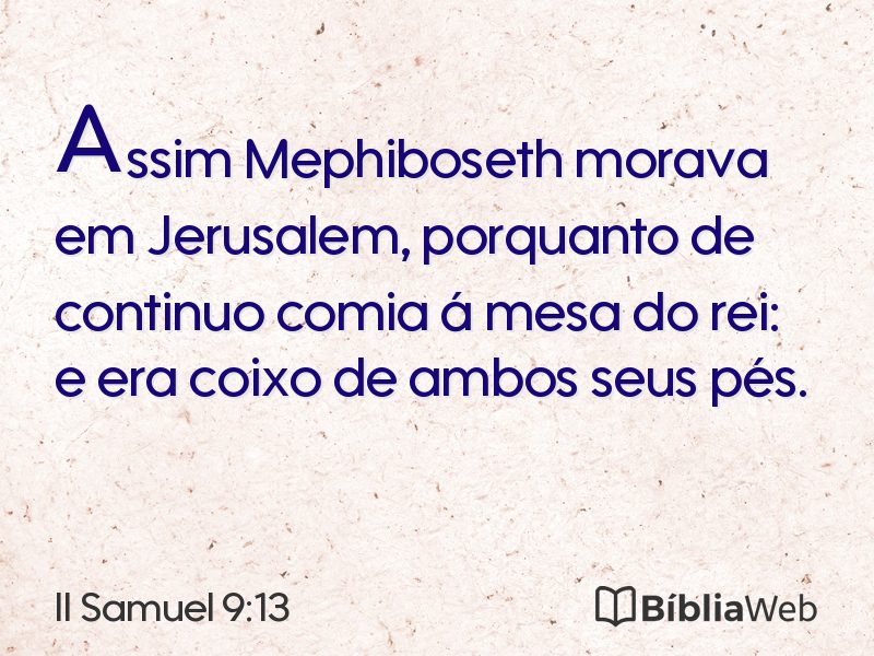 II Samuel 9:13 em imagem para compartilhar