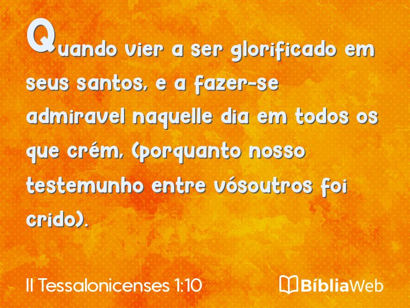II Tessalonicenses 1:10 em imagem para compartilhar