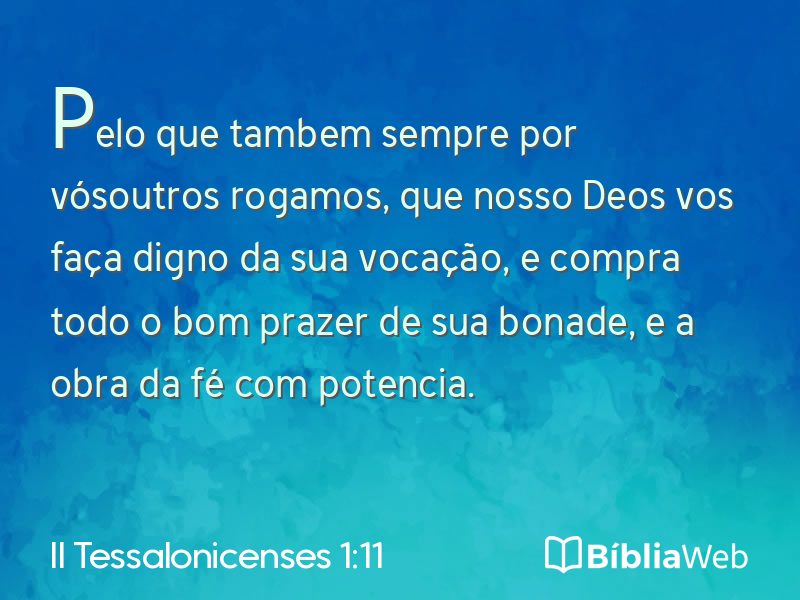 II Tessalonicenses 1:11 em imagem para compartilhar