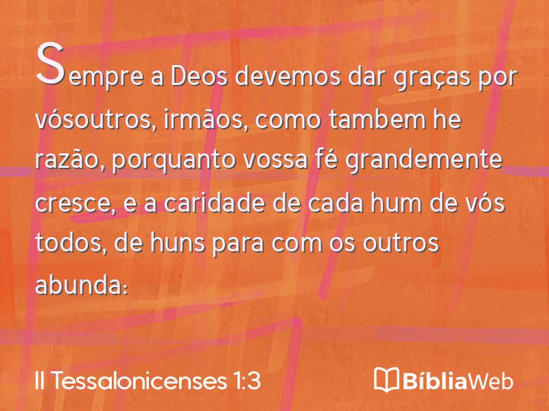 II Tessalonicenses 1:3 em imagem para compartilhar