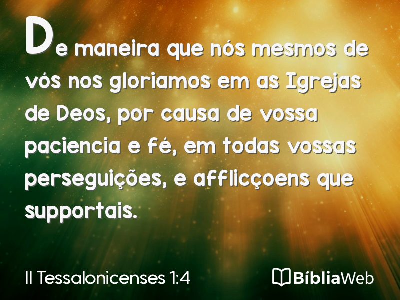 II Tessalonicenses 1:4 em imagem para compartilhar